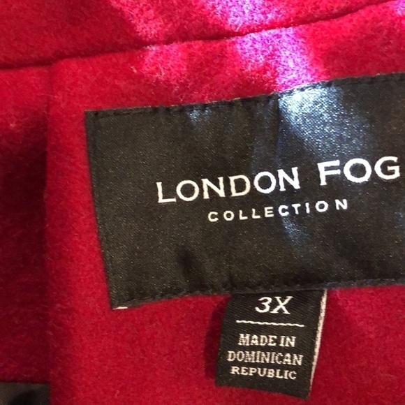 London Fog Wool Blend Lined Coat Size 3X Res - Picture 5 of 6